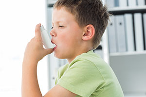 Boy with Asthma Inhaler
